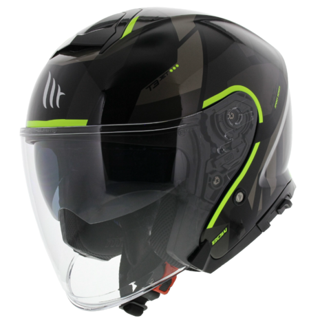 MT Thunder 3 SV Jet helmet Bow gloss black yellow