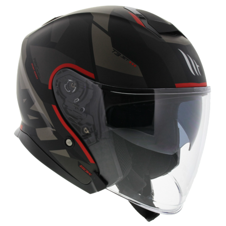 MT Thunder 3 SV Jet helmet Bow matt black red