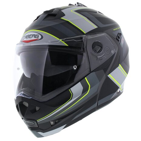 Caberg Duke II Tour Matt Black yellow - Modular Flip Up motorcycle helmet - Size S