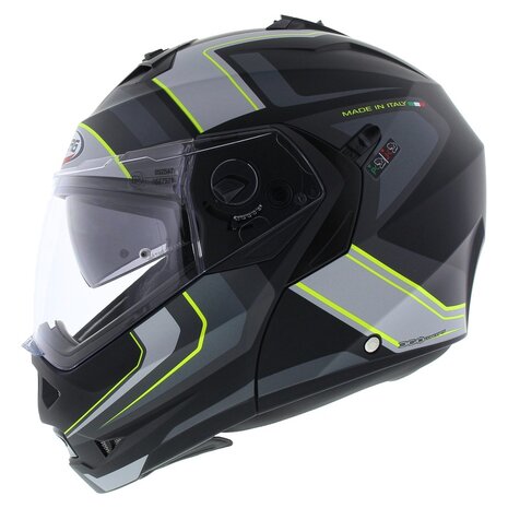 Caberg Duke II Tour Matt Black yellow - Modular Flip Up motorcycle helmet - Size S