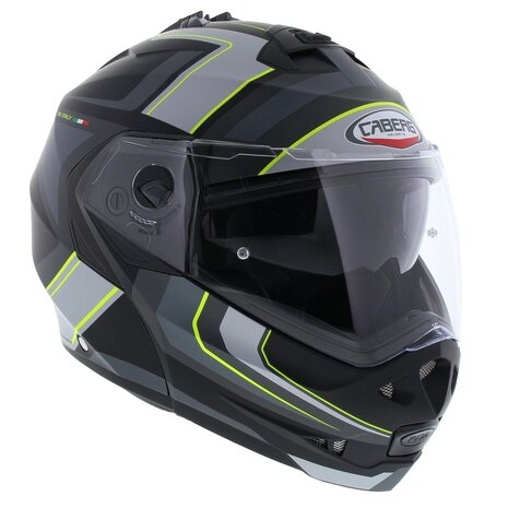 Caberg Duke II Tour Matt Black yellow - Modular Flip Up motorcycle helmet - Size S