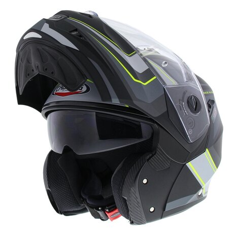 Caberg Duke II Tour Matt Black yellow - Modular Flip Up motorcycle helmet - Size S