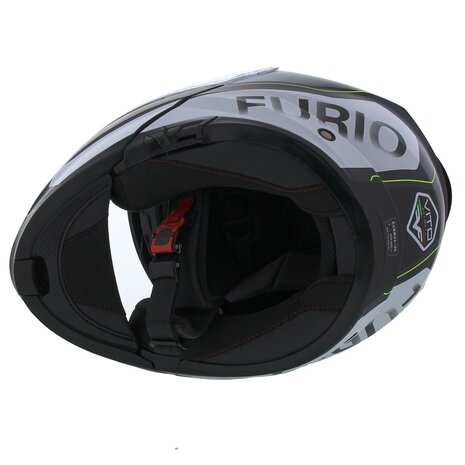 Vito Furio Modular Motorcycle Helmet - matt black white fluo yellow - Size S