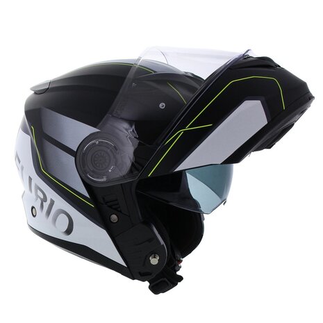 Vito Furio Modular Motorcycle Helmet - matt black white fluo yellow - Size S