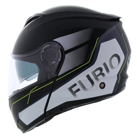 Vito Furio Modular Motorcycle Helmet - matt black white fluo yellow