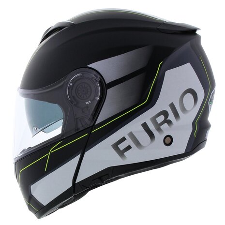 Vito Furio Modular Motorcycle Helmet - matt black white fluo yellow - Size S