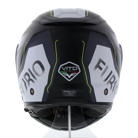 Vito Furio Modular Motorcycle Helmet - matt black white fluo yellow - Size S