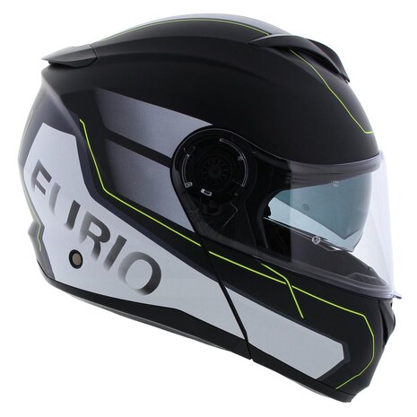 Vito Furio Modular Motorcycle Helmet - matt black white fluo yellow - Size S