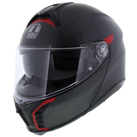 AGV Tourmodular helmet Frequency matt gunmetal red