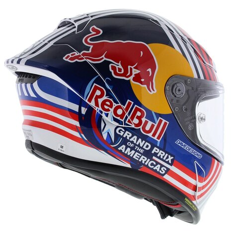 HJC RPHA 1 Red Bull Austin GP Motorcycle Helmet - White Blue Red