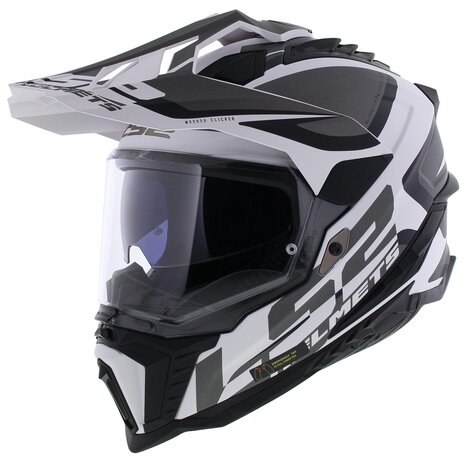 LS2 MX701 Explorer Alter Matt Black White - Size XXL - Adventure Motorcycle helmet