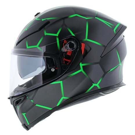 AGV K5-S Vulcanum green Fullface Motorcycle Helmet - Size S