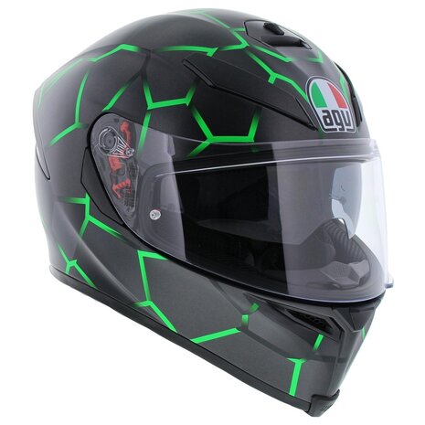 AGV K5-S Vulcanum green Fullface Motorcycle Helmet - Size S