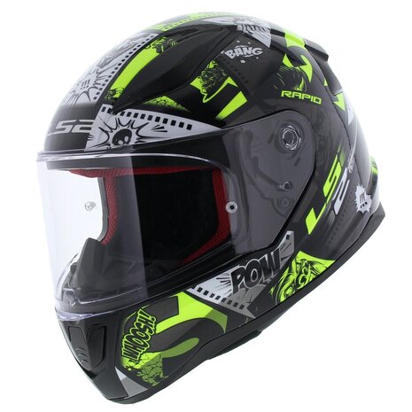 LS2 FF353 Rapid Mini Vignette gloss black hi-vision yellow - Kids M