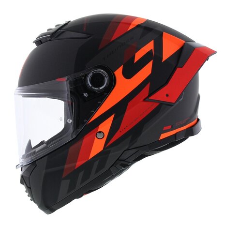 MT Thunder 4 SV Ergo oranje rood zwart helm zijkant links