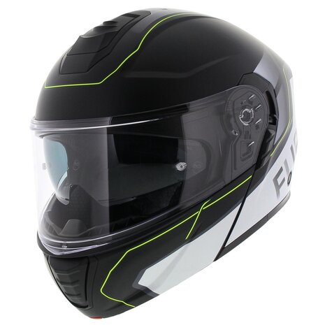 Vito Furio 2 Modular Motorcycle Helmet - matt black white fluo yellow