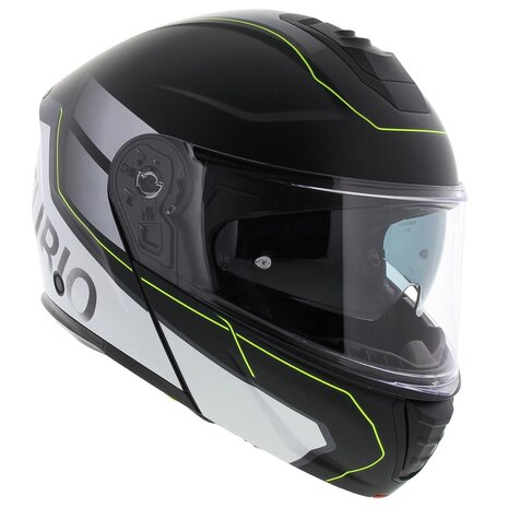 Vito Furio 2 Modular Motorcycle Helmet - matt black white fluo yellow