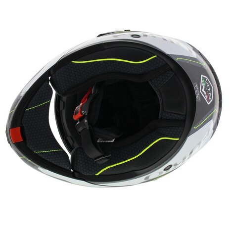 Vito Furio 2 Modular Motorcycle Helmet - matt black white fluo yellow