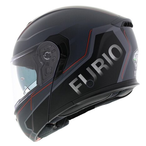 Vito Furio 2 Modular Motorcycle Helmet - matt black red