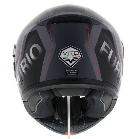 Vito Furio 2 Modular Motorcycle Helmet - matt black red