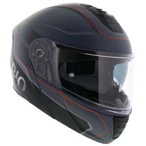 Vito Furio 2 Modular Motorcycle Helmet - matt black red