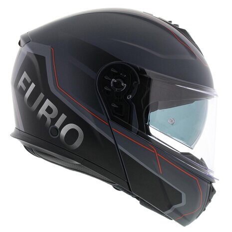 Vito Furio 2 Modular Motorcycle Helmet - matt black red