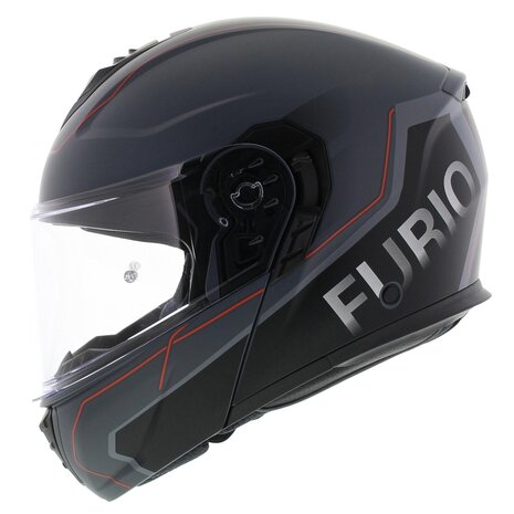 Vito Furio 2 Modular Motorcycle Helmet - matt black red