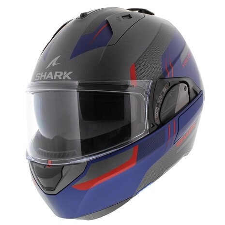 Shark EVO ES Kryd Matt Silver Blue Red