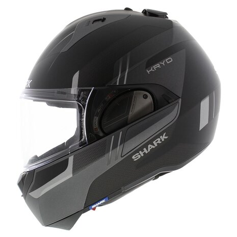 Shark EVO ES Kryd Matt Black Silver - Size S - Flipback motorcycle helmet