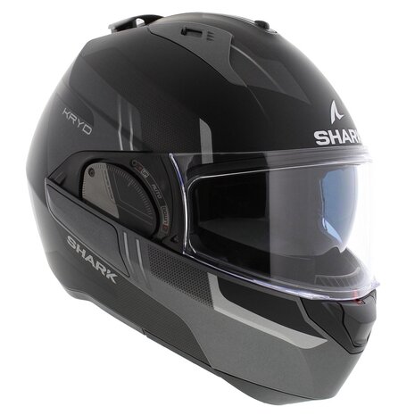 Shark EVO ES Kryd Matt Black Silver - Size S - Flipback motorcycle helmet