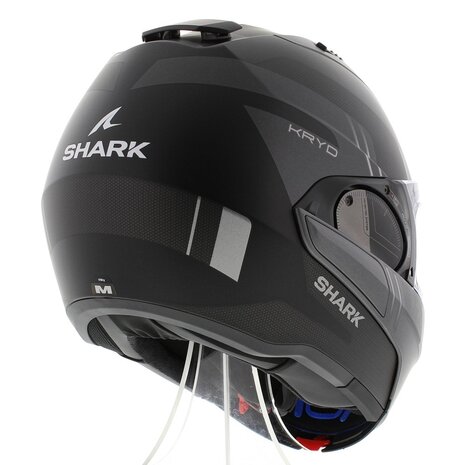 Shark EVO ES Kryd Matt Black Silver - Size S - Flipback motorcycle helmet
