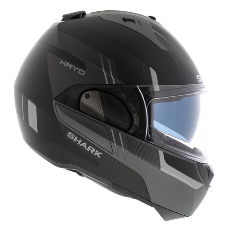 Shark EVO ES Kryd Matt Black Silver - Size S - Flipback motorcycle helmet