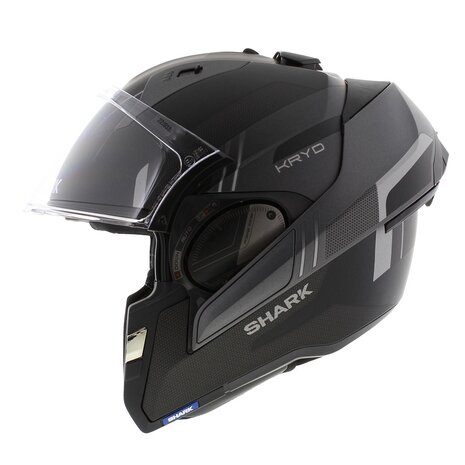Shark EVO ES Kryd Matt Black Silver - Size S - Flipback motorcycle helmet