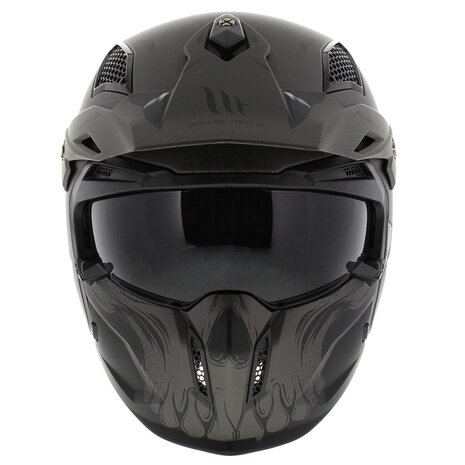 MT Streetfighter SV Darkness helmet matt black grey Helmetdiscounter