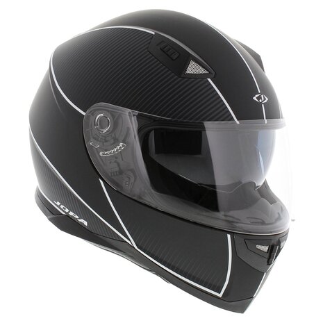 Jopa Sonic fullface helmet matt black white with sunvisor