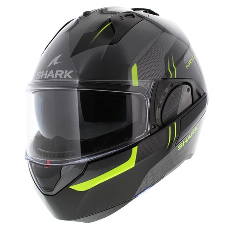 Shark EVO ES Kryd Anthracite Black Yellow - Motorcycle modular flip back helmet
