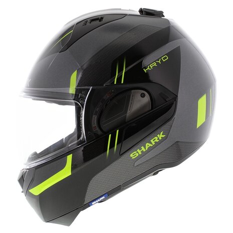 Shark EVO ES Kryd Anthracite Black Yellow - Size XS - Motorcycle modular flip back helmet