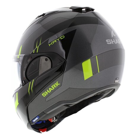 Shark EVO ES Kryd Anthracite Black Yellow - Size XS - Motorcycle modular flip back helmet