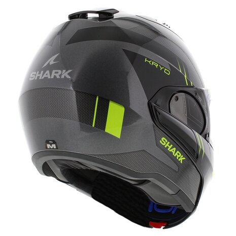 Shark EVO ES Kryd Anthracite Black Yellow - Motorcycle modular flip back helmet