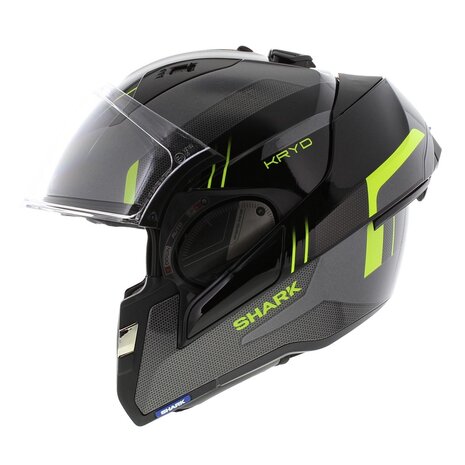 Shark EVO ES Kryd Flip Up Helmet Anthracite Black Yellow Helmetdiscounter