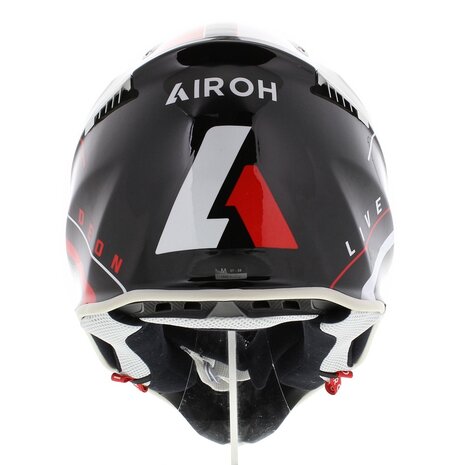 Airoh Aviator Ace Helmet Amaze gloss black red white