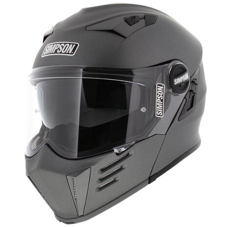 Simpson Darksome Flip Up Motorcycle Helmet matt gunmetal grey