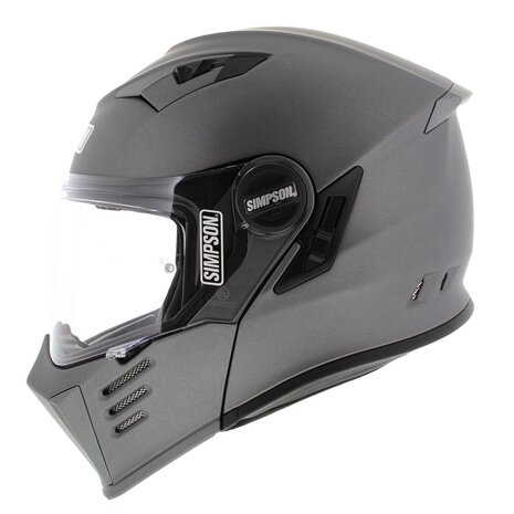 Simpson Darksome Modular Motorcycle Helmet matt gunmetal grey