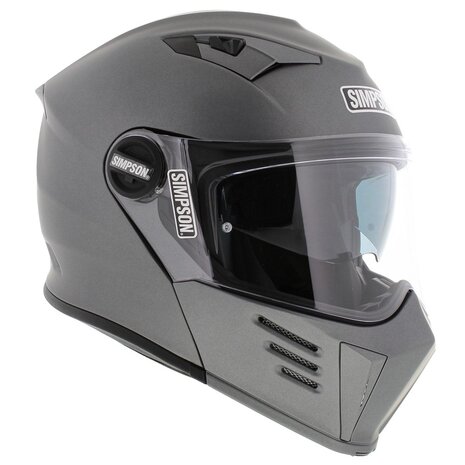 Simpson Darksome Modular Motorcycle Helmet matt gunmetal grey