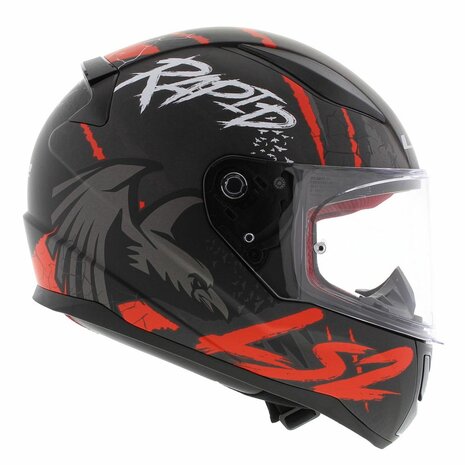 LS2 FF353 Rapid Helmet Raven matt black red