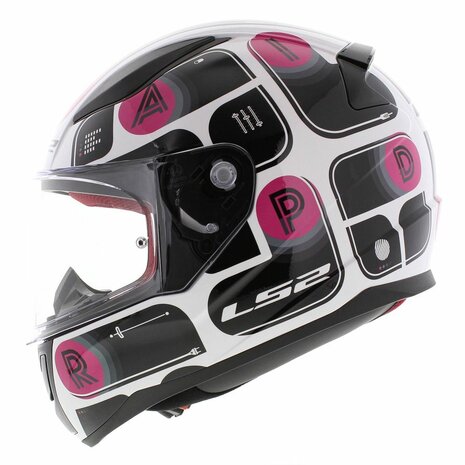 LS2 FF353 Rapid helmet Brick gloss black pink white - Size XS