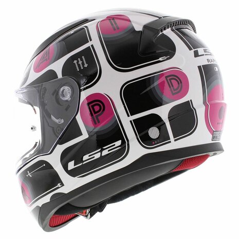LS2 FF353 Rapid helmet Brick gloss black pink white - Size XS