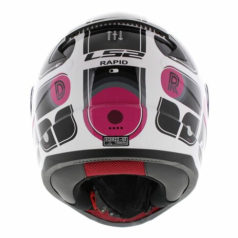 LS2 FF353 Rapid helmet Brick gloss black pink white - Size XS