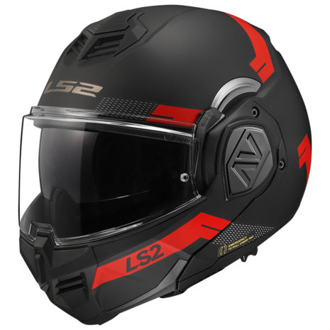 LS2 FF906 Advant Bend Matt Black Red - Size XS - Modular Flip-back Motorcycle helmet