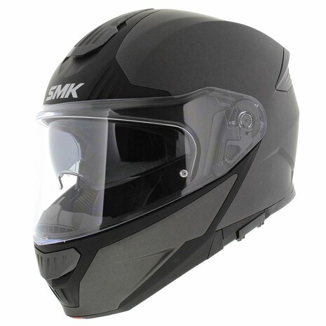 SMK Gullwing Modular Motorcycle Helmet - matt titanium grey